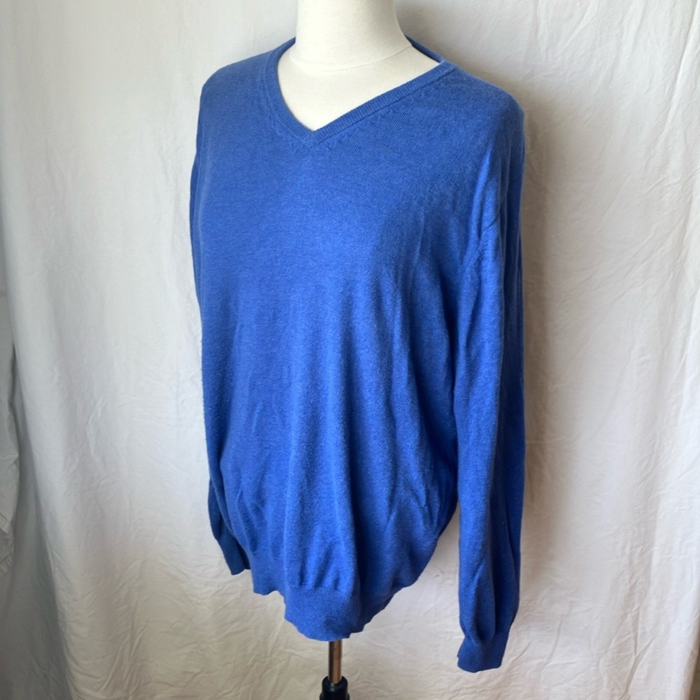 Alan Flusser Women’s L Cotton Cashmere Sweater Heliotrope Soft Knit Autumn